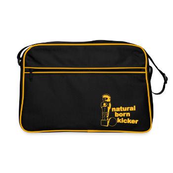 Natural born kicker (German style) - Retro Bag - black/gold - Front