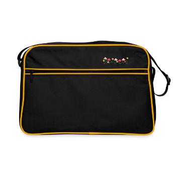 Nature design - pré de fleurs - Sac Retro - noir/or - Devant