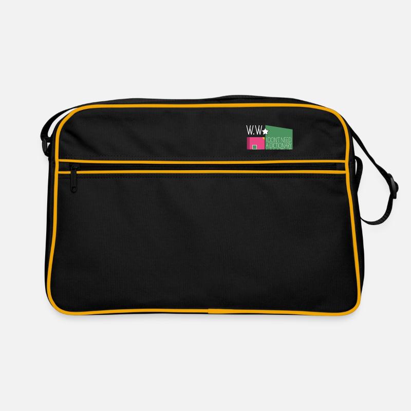 Woerterbuch Lexikon Idée de cadeau - Sac Retro - noir/or