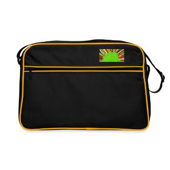 Lustiger Pilz / mushrooms - Retro Tasche - Schwarz/Gold - Vorne