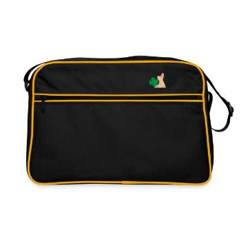Trèfle doigts croisés Bonne chance idée cadeau - Sac Retro - noir/or - Devant