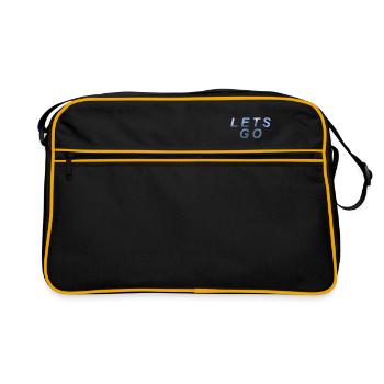 Lets Go To Como - Lake Como / Comer See - Retro Tasche - Schwarz/Gold - Vorne