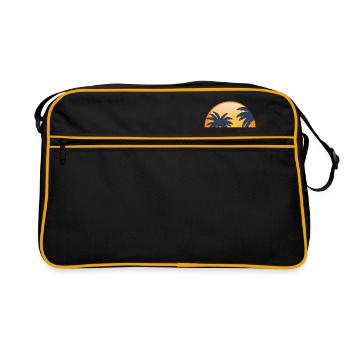 Sun behind palm trees - Retro Bag - black/gold - Front