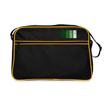 Rayures rétro vertes - Sac Retro - noir/or - Devant