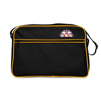 Einhorn Power Mandala - Retro Tasche - Schwarz/Gold - Vorne
