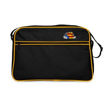 Drapeau de la Catalogne sur l’indépendance de la poitrine - Sac Retro - noir/or - Devant