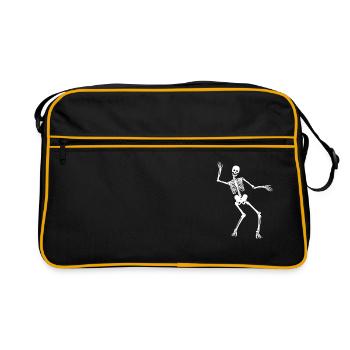 Danse squelette Halloween cadeau drôle - Sac Retro - noir/or - Devant