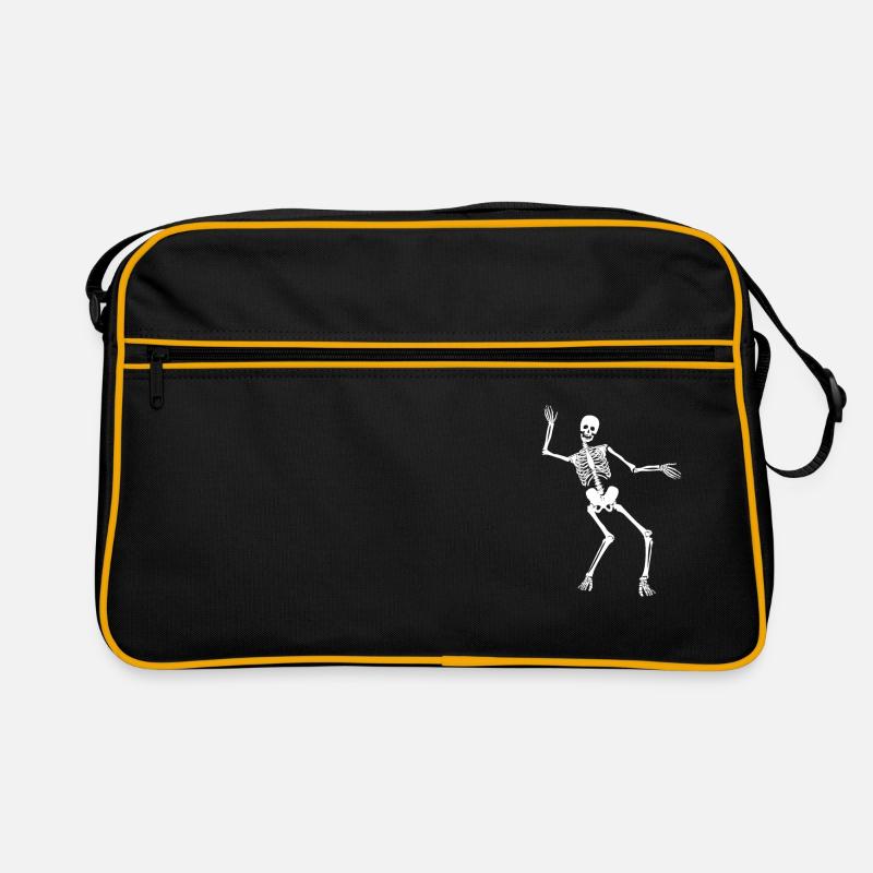 Dancing skeleton Halloween funny gift - Retro Bag - black/gold