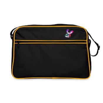 Rainbow Rabbit - Retro Bag - black/gold - Front