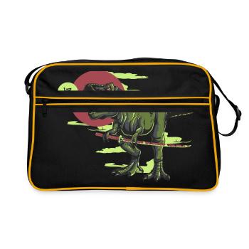 Dino Katana Invasion - bananaharvest - Retro Bag - black/gold - Front
