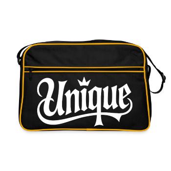 unique unique unique self-worth unique - Retro Bag - black/gold - Front