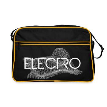 Electro Music Logo - Retro Tasche - Schwarz/Gold - Vorne