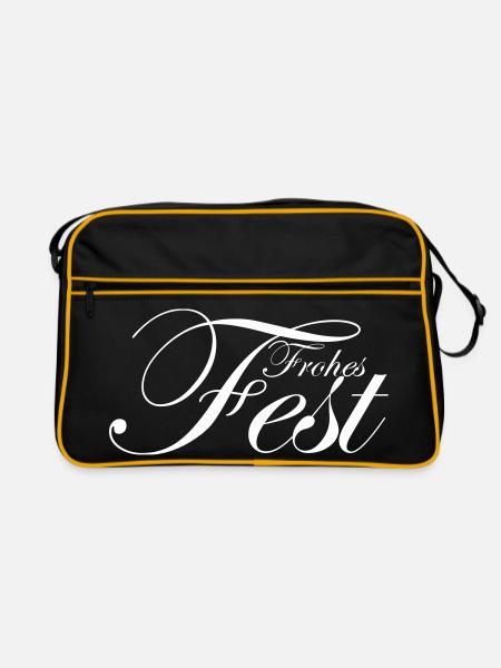 Frohes Fest - Retro Tasche - Schwarz/Gold