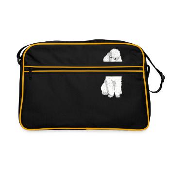 Caniche jouet blanc - Sac Retro - noir/or - Devant
