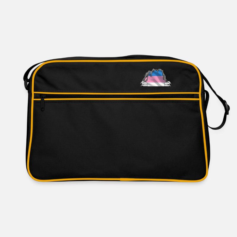 Trans Flagge auf der Brust Geschenk Pride Retro Tasche
