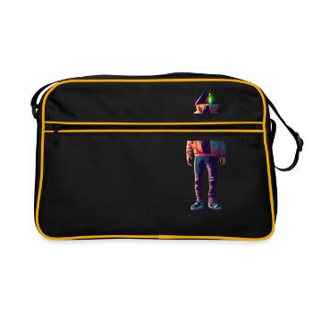 Hoodie Men - Retro Tasche - Schwarz/Gold - Vorne