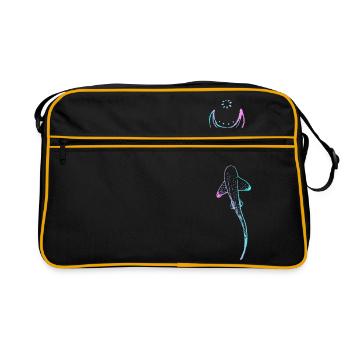 Maori Shark Moon Tattoo - Idée cadeau - Sac Retro - noir/or - Devant