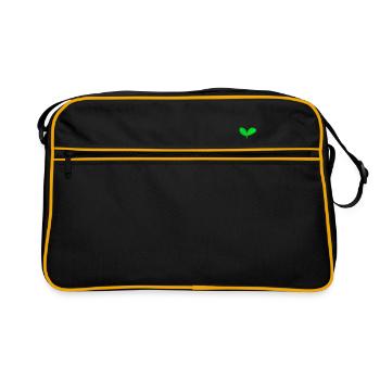 Kleine Pflanze Natur wachsende Pflanze - Retro Tasche - Schwarz/Gold - Vorne