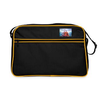 Octopus - Retro Tasche - Schwarz/Gold - Vorne