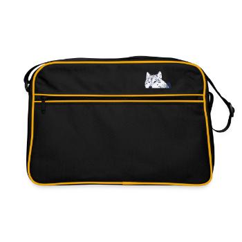 Wolf animal protection forest animal wolf pack forest gift - Retro Bag - black/gold - Front