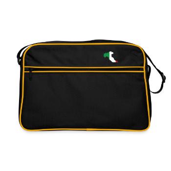 Italie Carte Drapeau Italien Cadeau - Sac Retro - noir/or - Devant