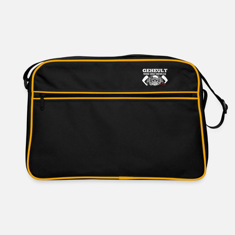 Geheult wird erst wenn es stark blutet oder - Retro Tasche - Schwarz/Gold