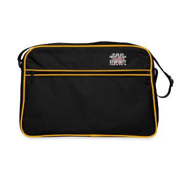 Cadeau drôle de grand-père et de grand-père vieillard grincheux - Sac Retro - noir/or - Devant