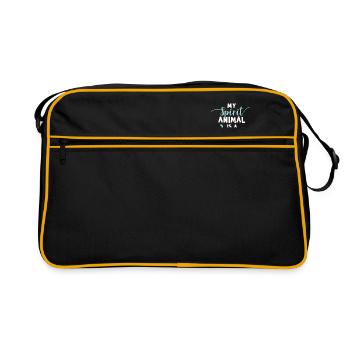 Cadeaux Spirit Animal Cat Lovers Cat Lover - Sac Retro - noir/or - Devant