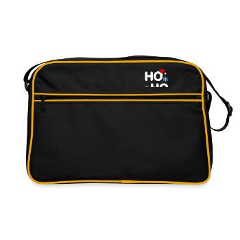 Ho Ho Ho Weihnachten Familie - Retro Tasche - Schwarz/Gold - Vorne