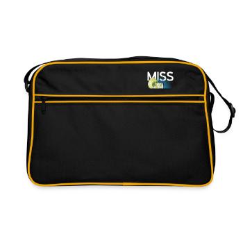 Cocktail Mojito Lime saying Miss Mojito - Retro Tasche - Schwarz/Gold - Vorne