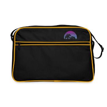 80s miami style beach palms - Retro Bag - black/gold - Front