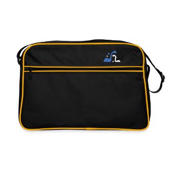 Papasaurus cadeau pour cadeau d'anniversaire père - Sac Retro - noir/or - Devant