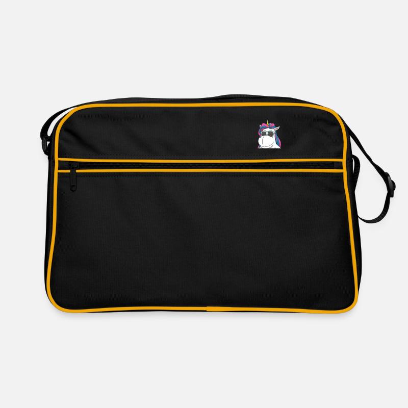 Unicorn is cool and swims - Retro Bag - black/gold