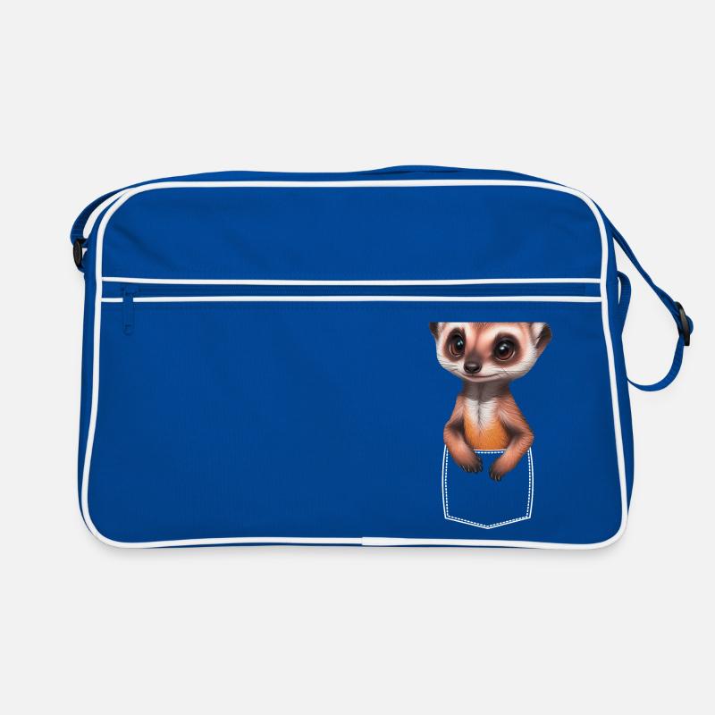 Suricate mignon dans la poche de poche de poitrine Sac Retro