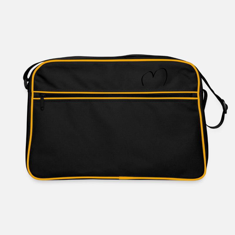 Herz - Retro Tasche - Schwarz/Gold