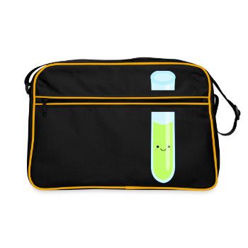 tube à essai flacon tube expérience chimie chimie chimie chimie - Sac Retro - noir/or - Devant