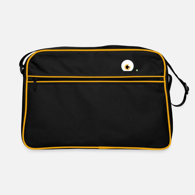 fröhliches Monster - Retro Tasche - Schwarz/Gold