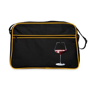 Verre de vin rouge - Sac Retro - noir/or - Devant