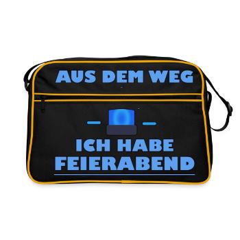 Feierabend Dienstschluss Wochenende Aus dem Weg - Retro Tasche - Schwarz/Gold - Vorne