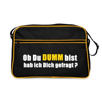 Dumm - Retro Tasche - Schwarz/Gold - Vorne