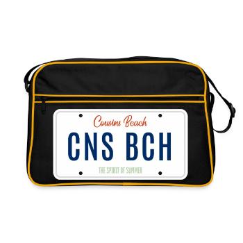 Plage Cousins – Plaque d’immatriculation - Sac Retro - noir/or - Devant