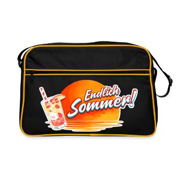 Enfin, graphique de la boisson Summer Sun - Sac Retro - noir/or - Devant