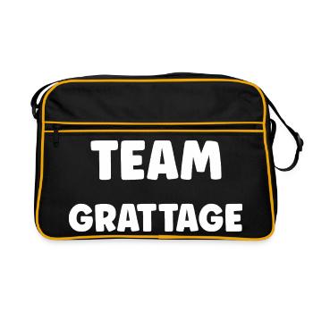 Team Scratching: Black on White - Retro Bag - black/gold - Front