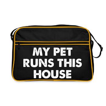 My Pet Runs This House - Retro Bag - black/gold - Front