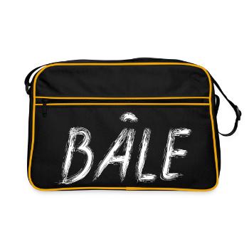 Bale in white brush lettering - Retro Bag - black/gold - Front
