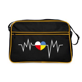 Heartbeat Pologne Ukraine - Sac Retro - noir/or - Devant