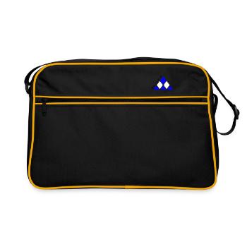 Motif losange bleu et blanc Bavaria - Sac Retro - noir/or - Devant