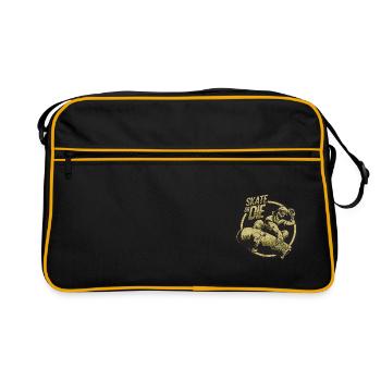 SKATE OU LE MOTIF DE PATINAGE BOARDER SK8 LONGBOARDER - Sac Retro - noir/or - Devant