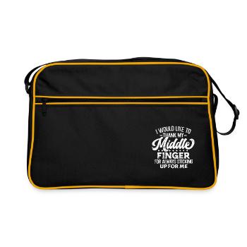 DOIGT FUCK YOU PUANT DOIGT DICTONS MOTIFS CUL - Sac Retro - noir/or - Devant