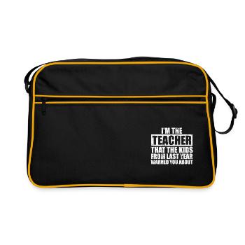 TEACHER TEACHER SAYINGS SCHOOL CHILDREN LEARNING MOTIVE - Retro Bag - black/gold - Front